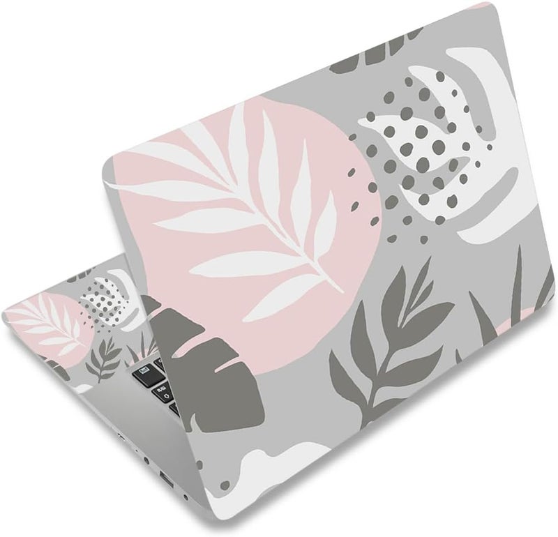 Lauspuck Laptop Skin Sticker Decal, 12" 13" 13.3" 14" 15" 15.4" 15.6 inch Personalized Universal Vinyl Notebook Skin Sticker Cover Art Protector Decal with Free 2 Wrist Pads, Tropical Leaves - Image 1
